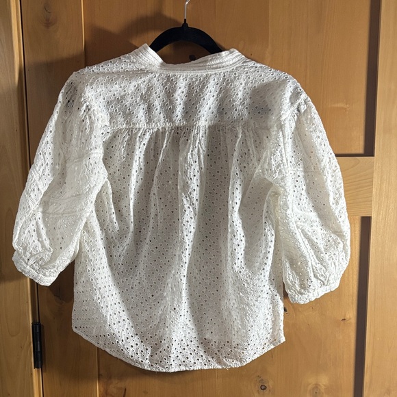 Frame Denim white Eyelet Blouse size xs - Picture 3 of 3